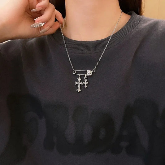Loréno Chrome Paperclip Necklace